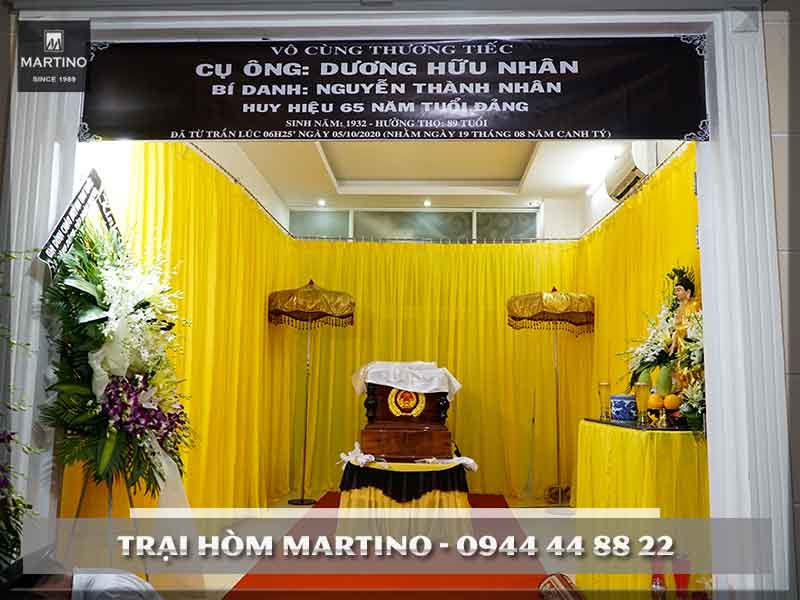 Trang trí tang lễ do Martino thực hiện